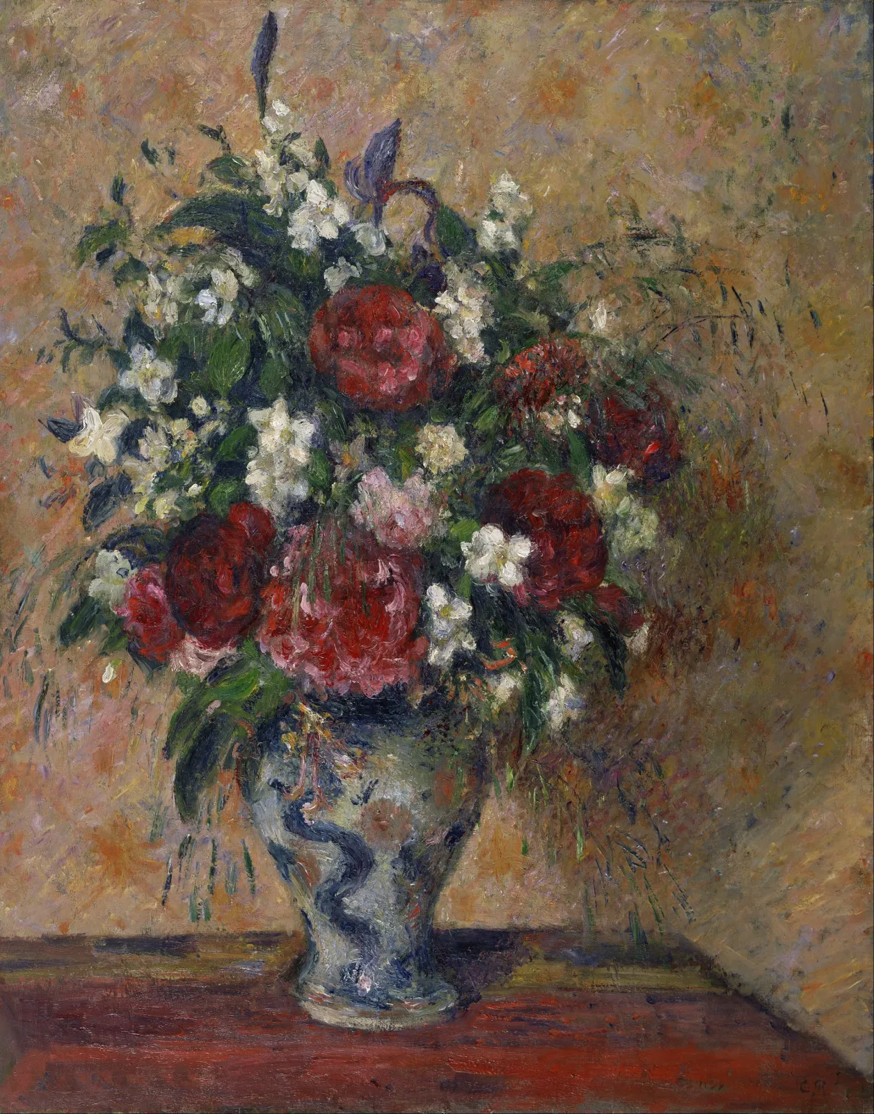 Bouquet de fleurs, pivoines et seringas, Camille Pissarro
