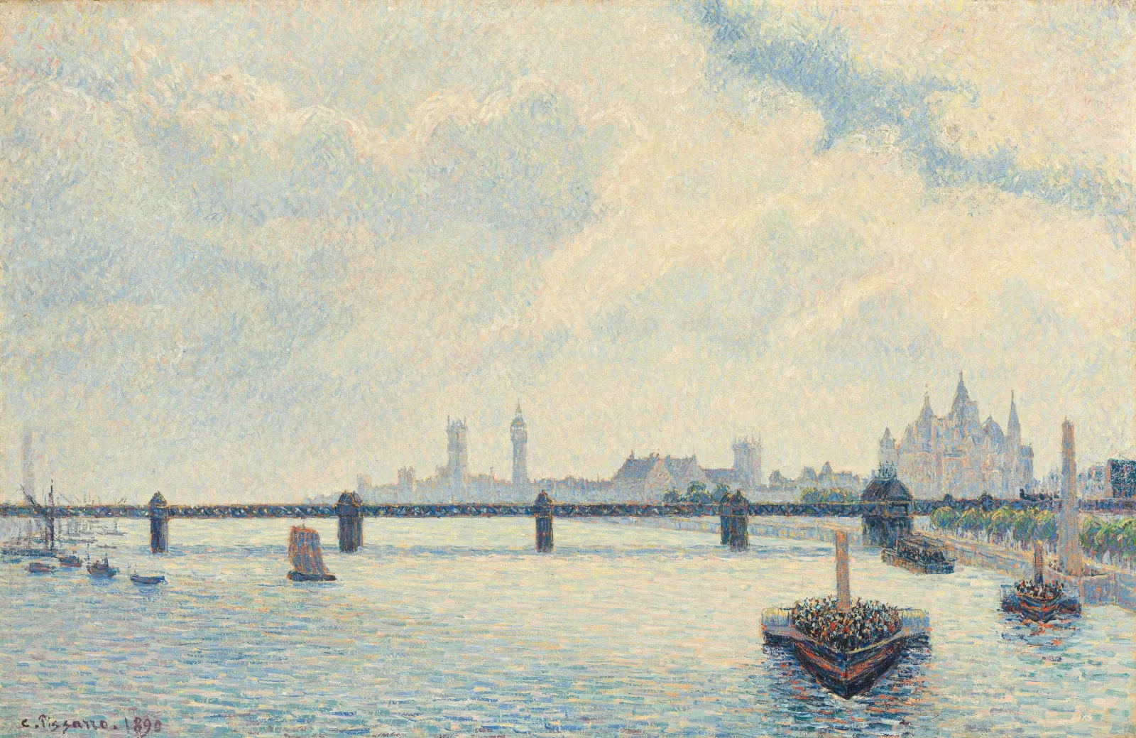 Charing Cross Bridge, London, Camille Pissarro