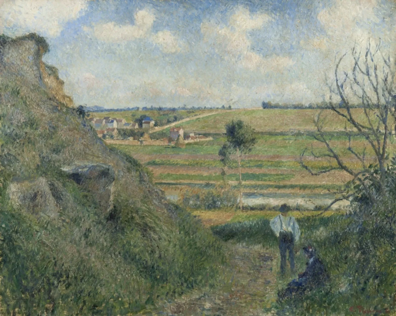 Chemin creux, vue sur Épluches, Camille Pissarro