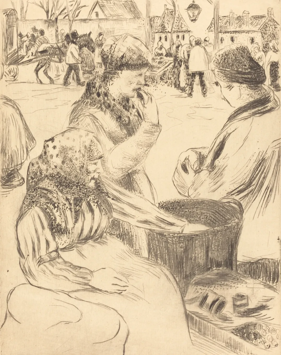 Marchands de marrons, Camille Pissarro