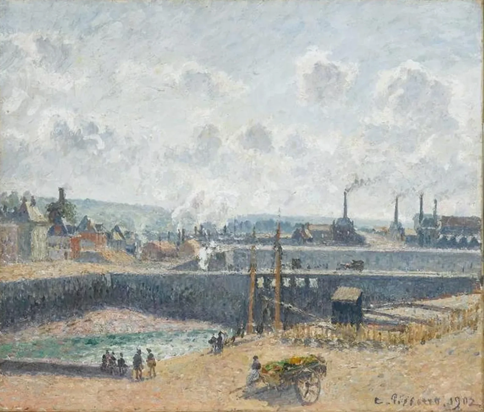 Dieppe, bassin Duquesne. Marée basse, soleil, matin, Camille Pissarro