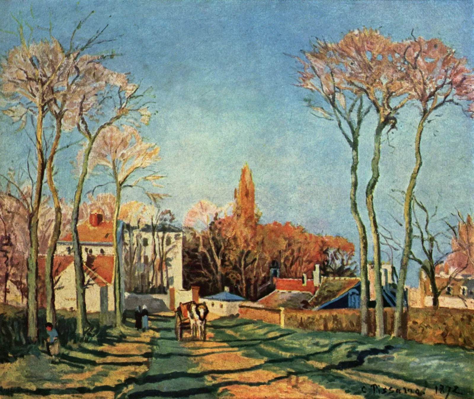Entrée du village de Voisins, Camille Pissarro