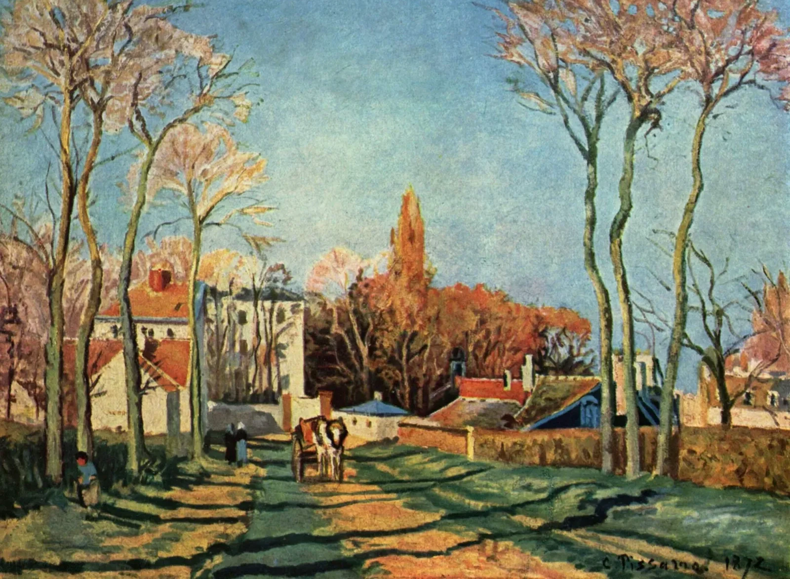 Entrée du village de Voisins, Camille Pissarro