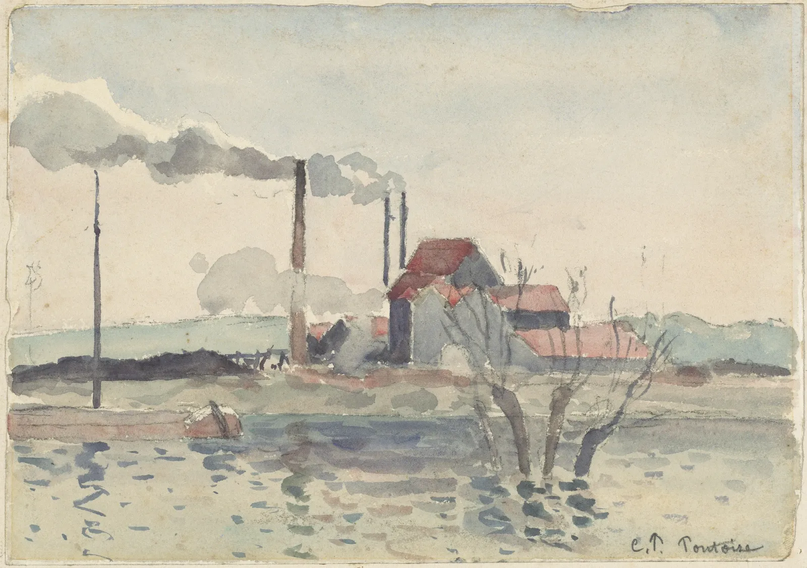 Factory on the Oise at Pontoise, Camille Pissarro