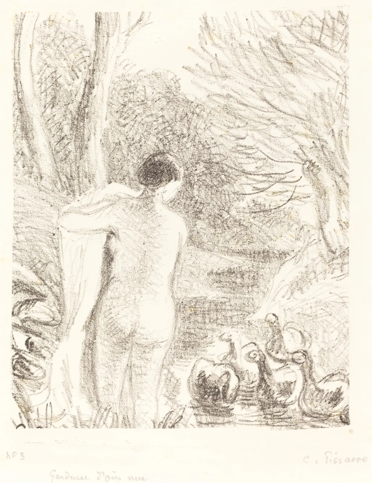 Gardeuse d'oies nue, Camille Pissarro