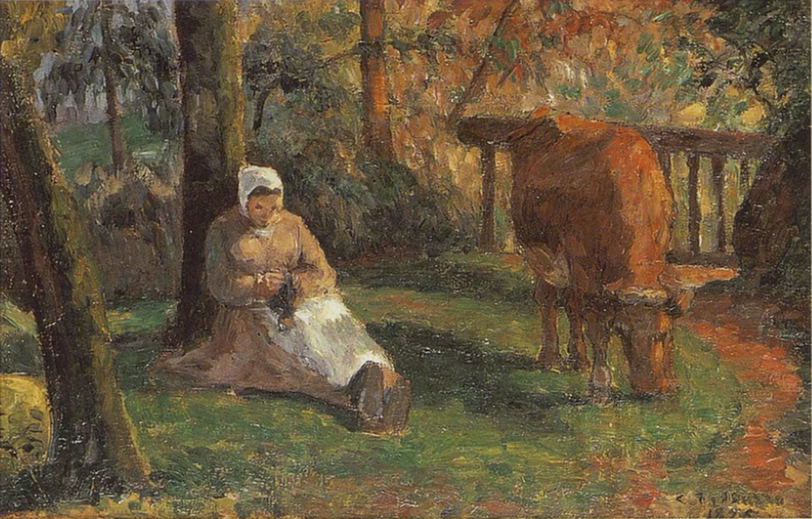 Gardeuse de vache, Montfoucault, Camille Pissarro