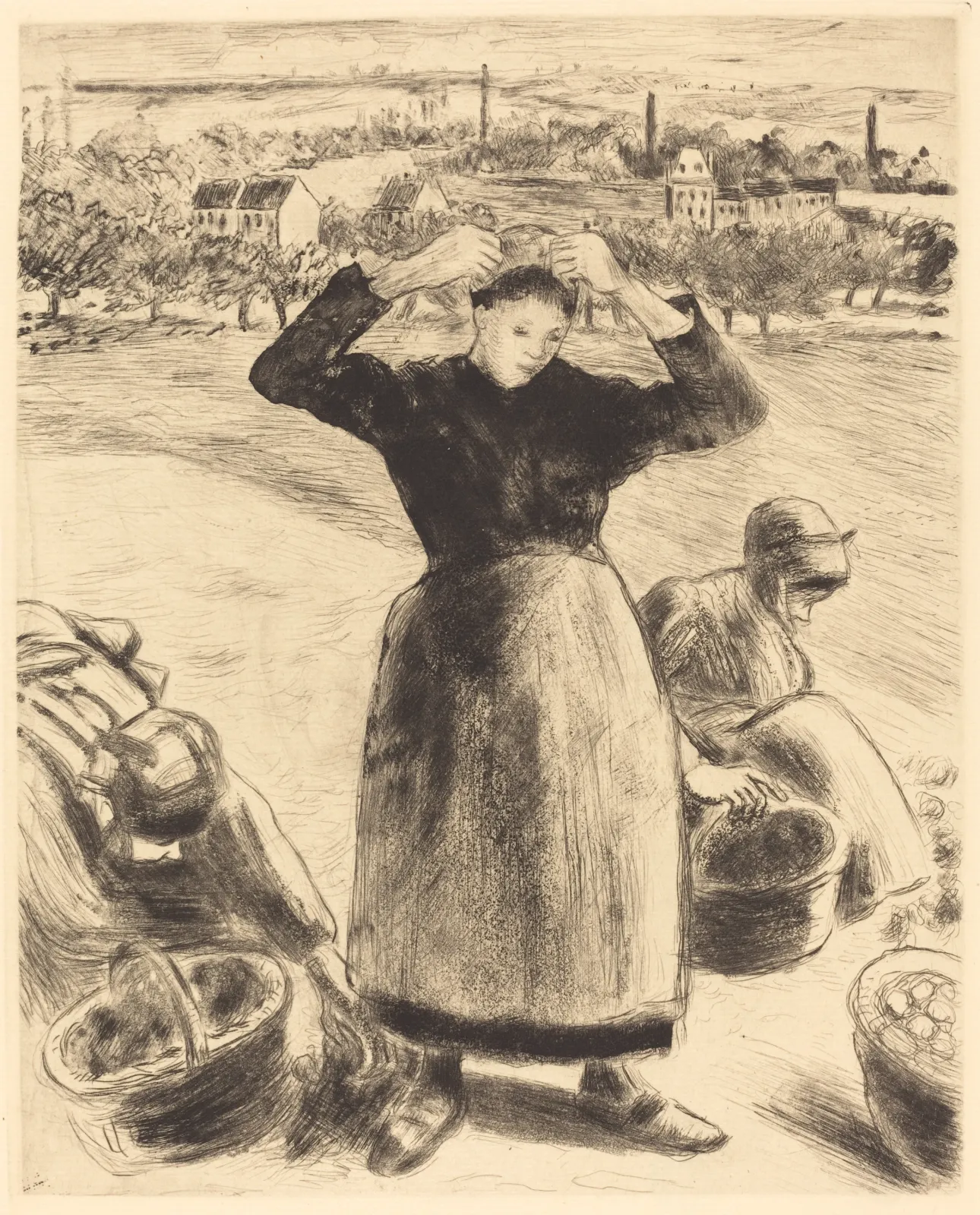 Gathering Potatoes (Recolte de pommes de terre), Camille Pissarro