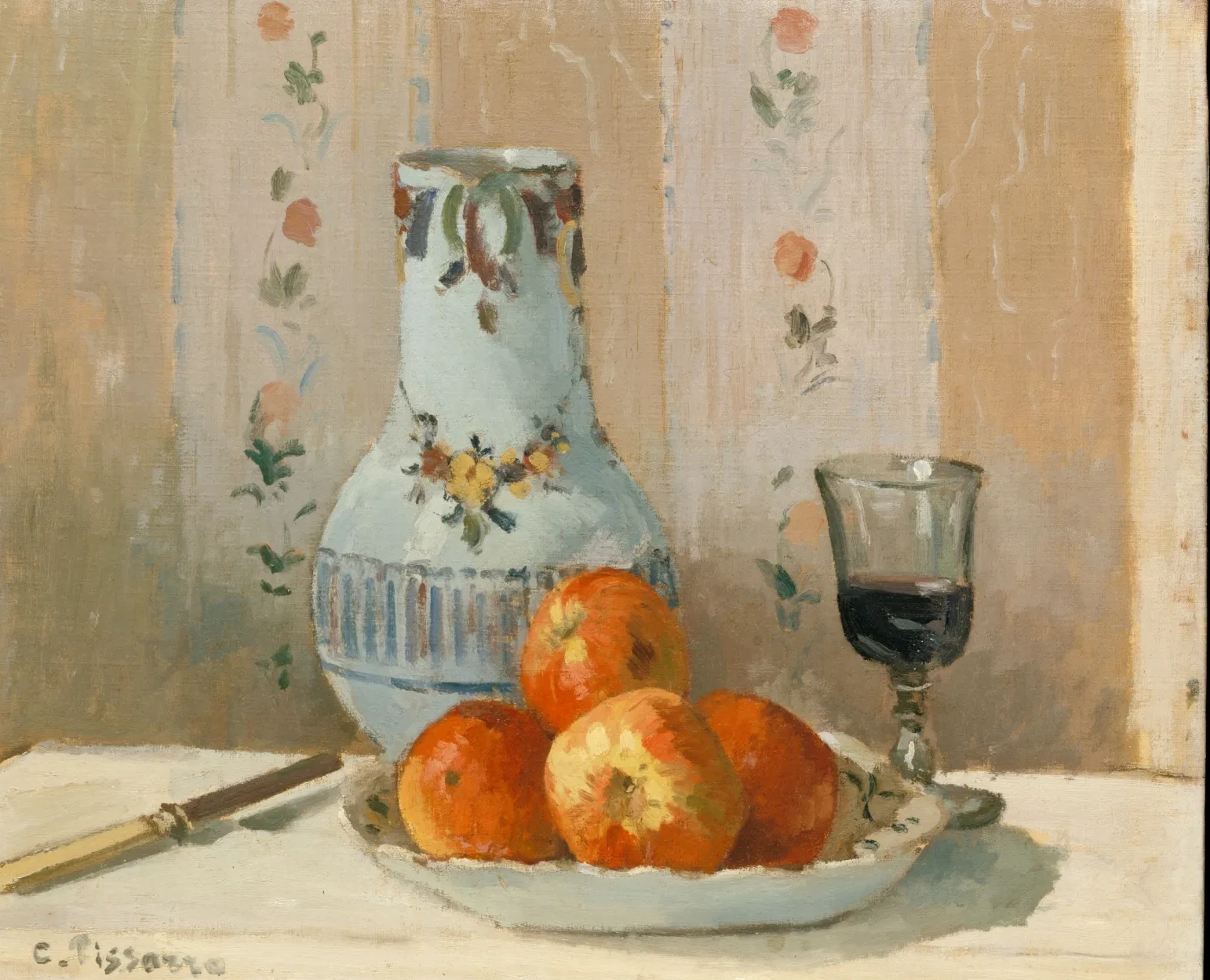 'Ghâtaignier' Apples and Glazed Earthenware on a Table, Camille Pissarro