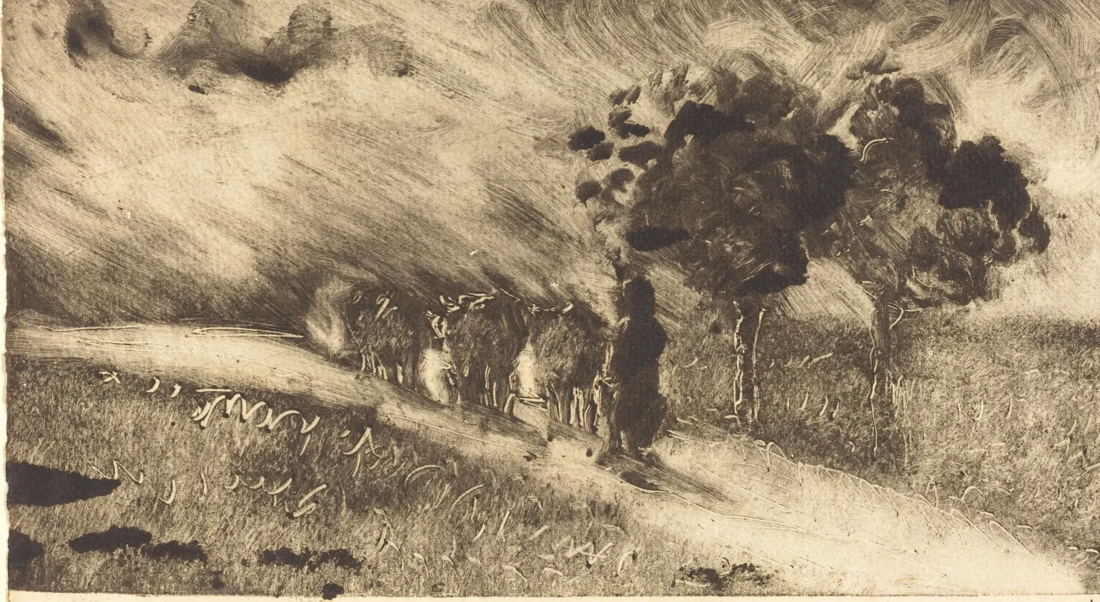 Vachère le soir, Camille Pissarro