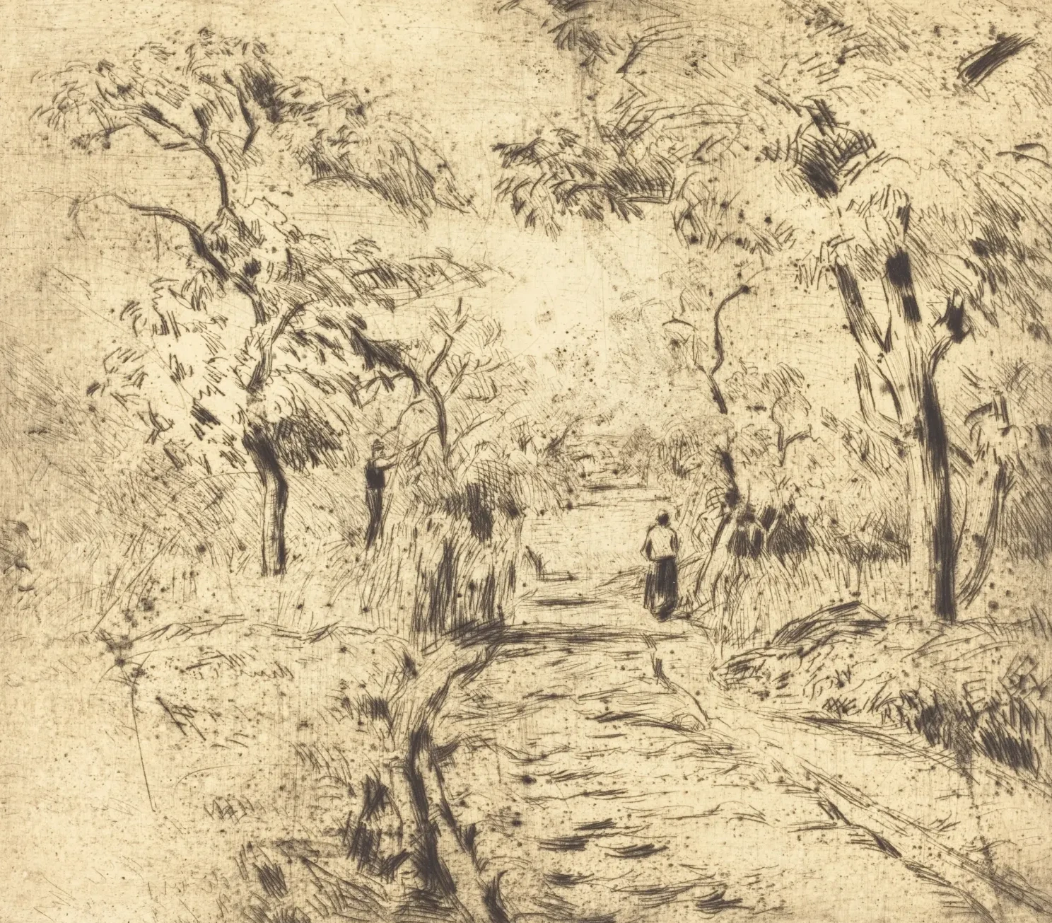 In the Fields at Ennery (Dans les champs, a Ennery), Camille Pissarro