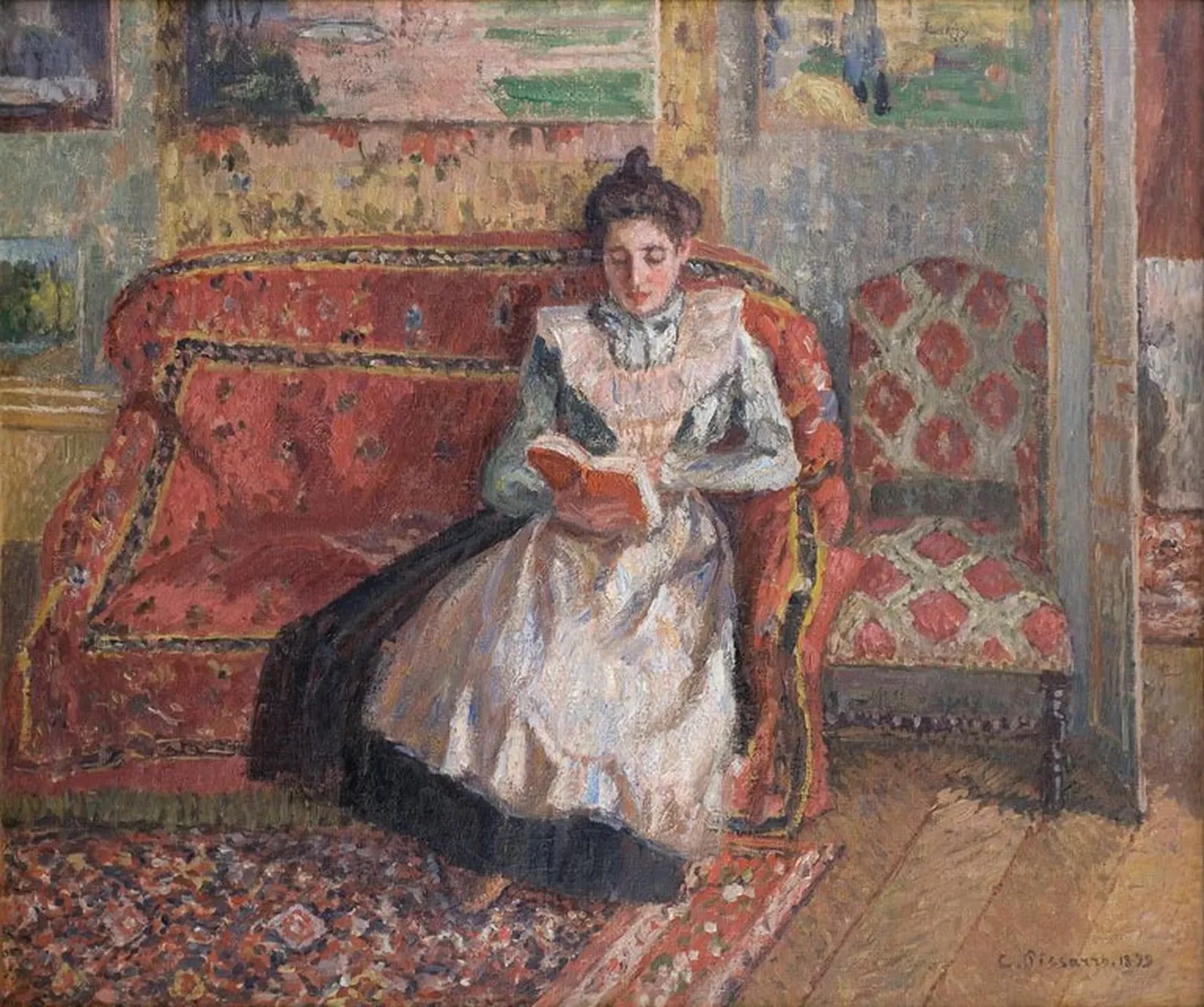 Jeanne Pissarro dite Cocotte, lisant, Camille Pissarro