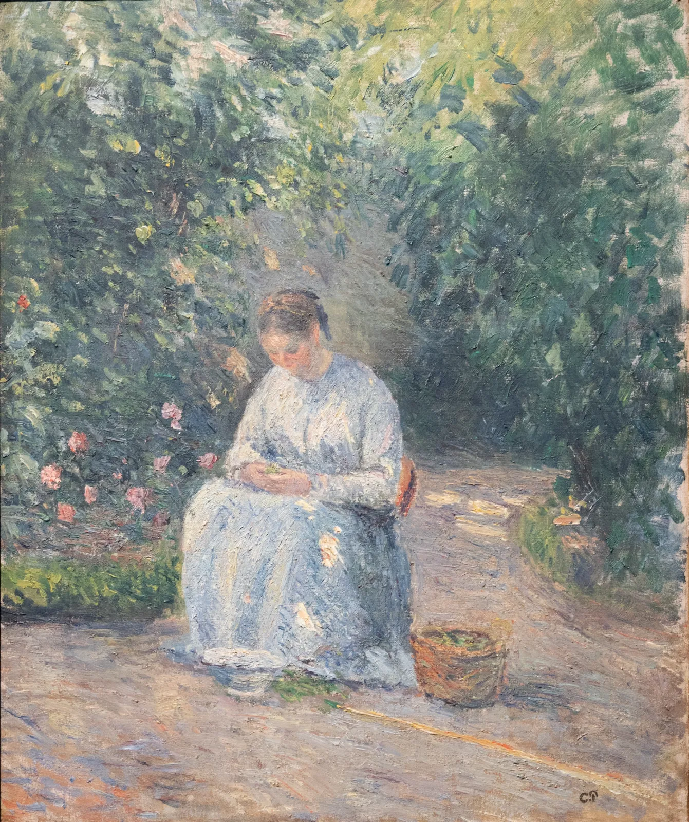 Julie Pissarro écossant des pois, Camille Pissarro