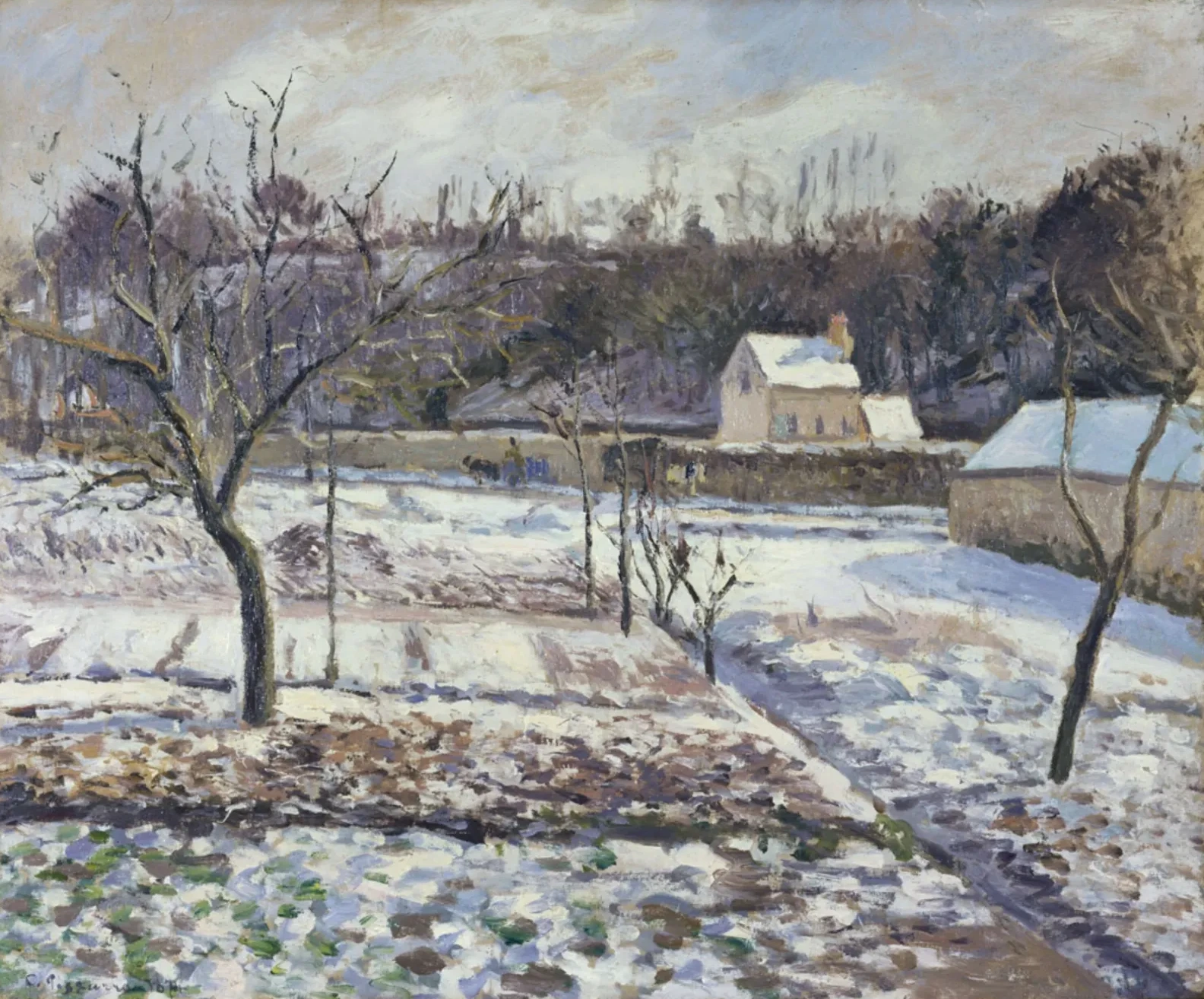 L'Hermitage, Pontoise, efecto de nieve, Camille Pissarro