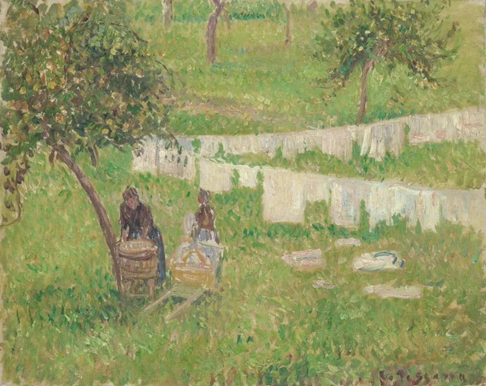 La lessive à Éragny, Camille Pissarro