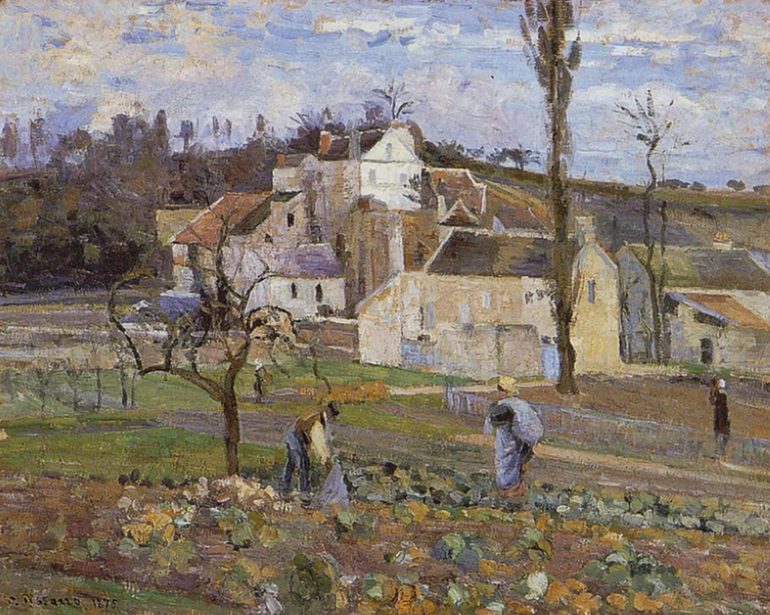 La cosecha de coles, L'Hermitage, Pontoise, Camille Pissarro