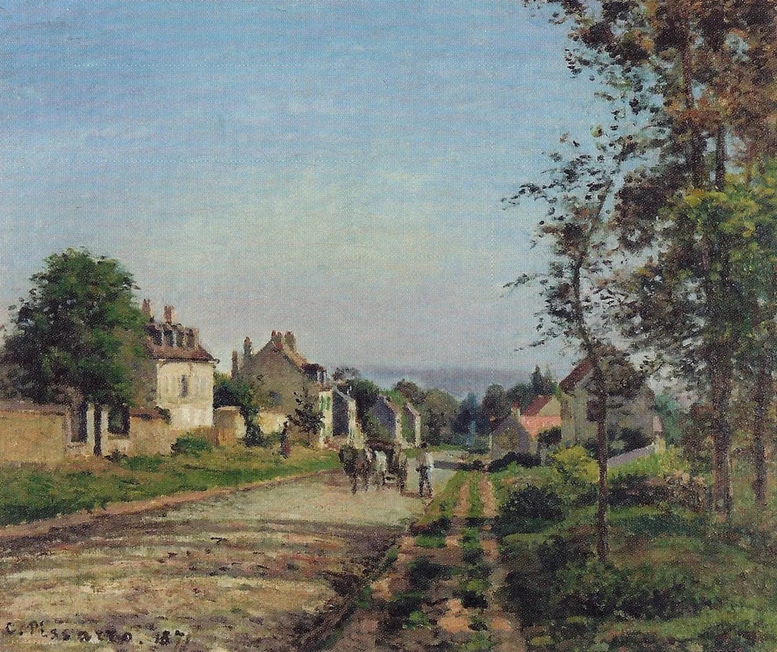 La route de Versailles, Louveciennes, soleil d’hiver et neige, Camille Pissarro