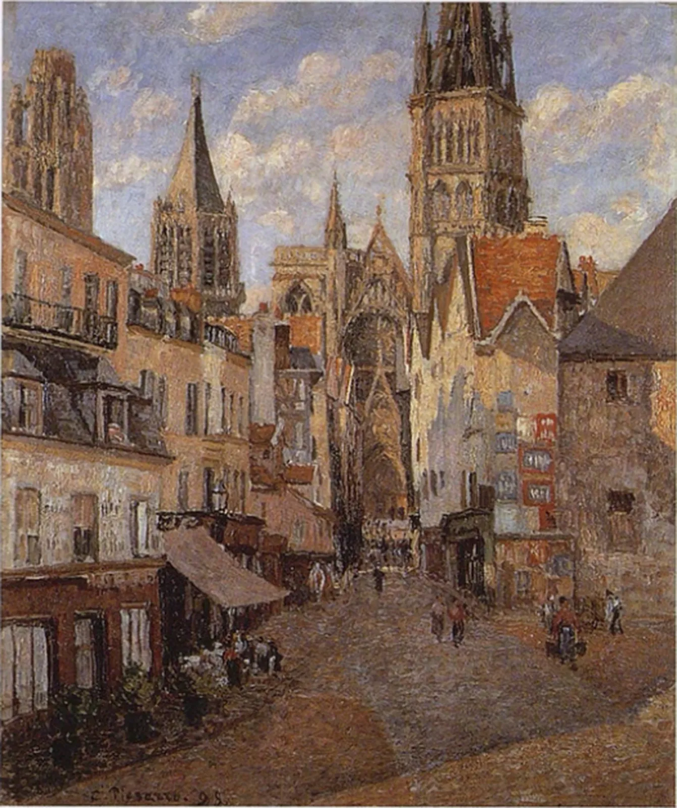 La Rue de l'Épicerie à Rouen, fin d'après-midi, Camille Pissarro