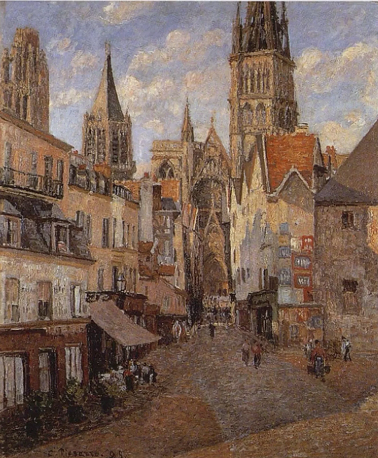 La Rue de l'Épicerie à Rouen, fin d'après-midi, Camille Pissarro
