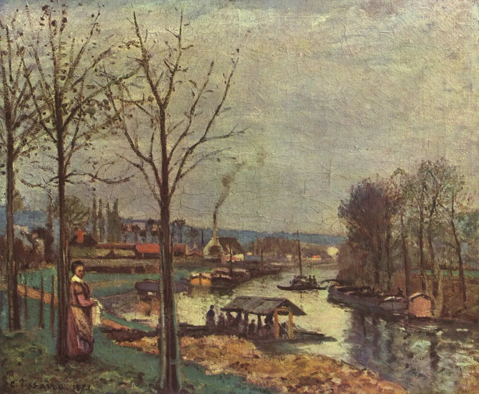 La Seine à Port-Marly, le lavoir, Camille Pissarro
