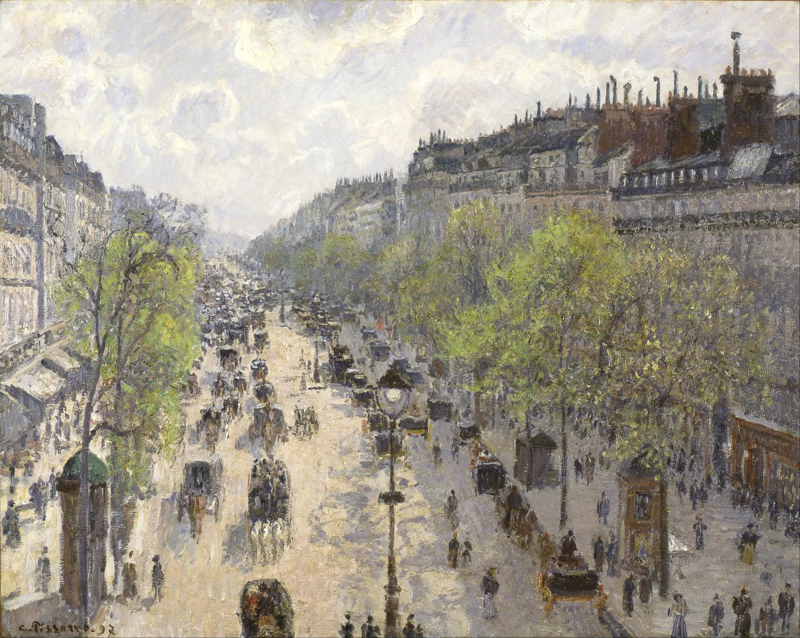 Le Boulevard de Montmartre, matinée de printemps, Camille Pissarro