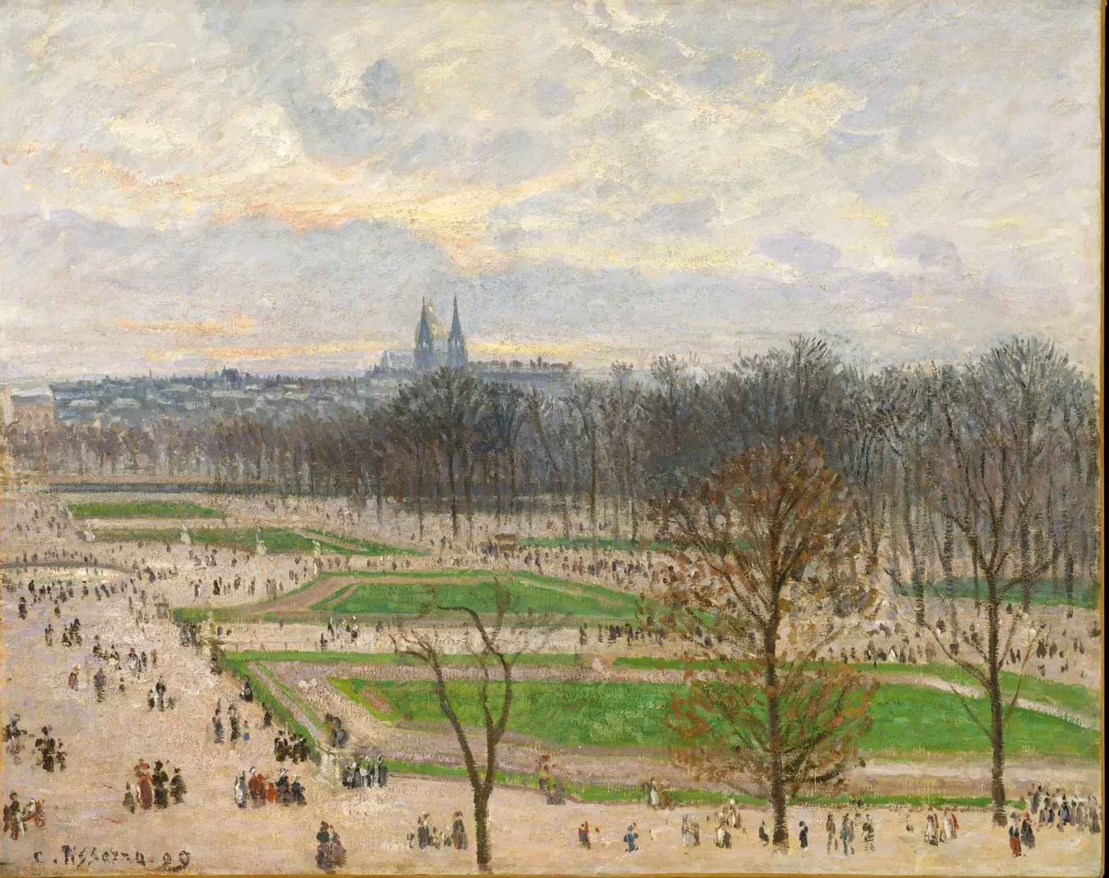 Le Jardin des Tuileries un après-midi d'hiver, Camille Pissarro