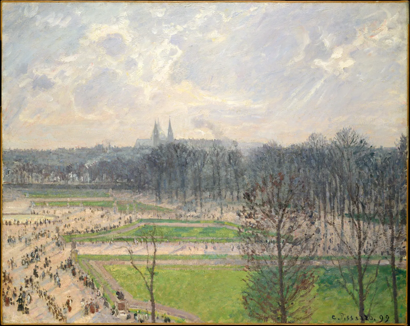 Le Jardin des Tuileries un après-midi d'hiver, Camille Pissarro