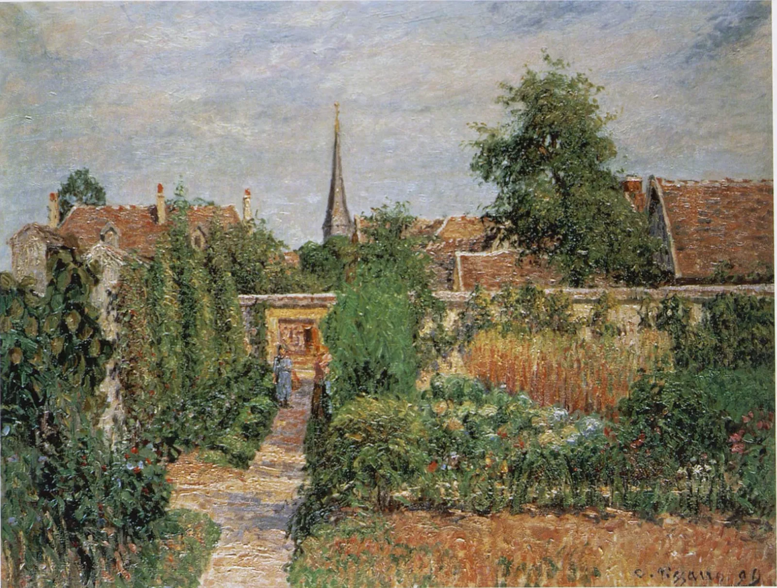 Le Jardin potager et le clocher d'Eragny, Camille Pissarro