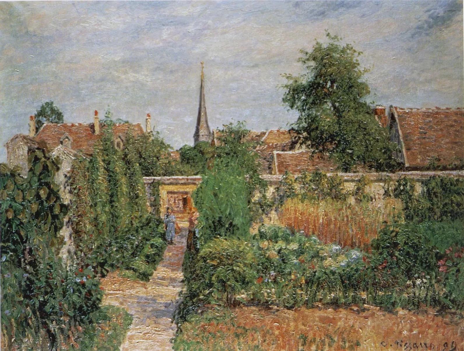 Le Jardin potager et le clocher d'Eragny, Camille Pissarro