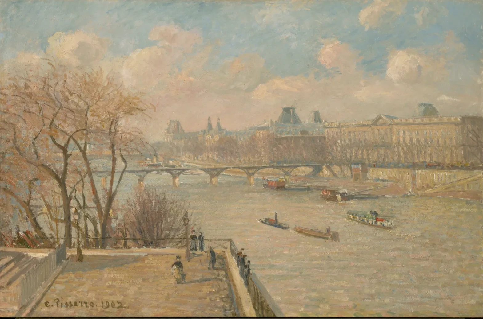 Le Louvre, matin, soleil, Camille Pissarro