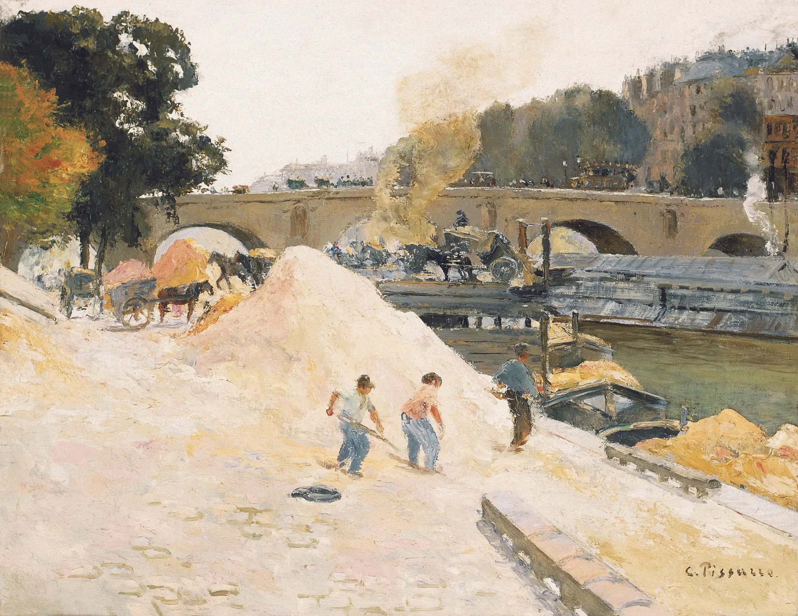 Le Pont-Marie vu depuis le quai d'Anjou, Camille Pissarro