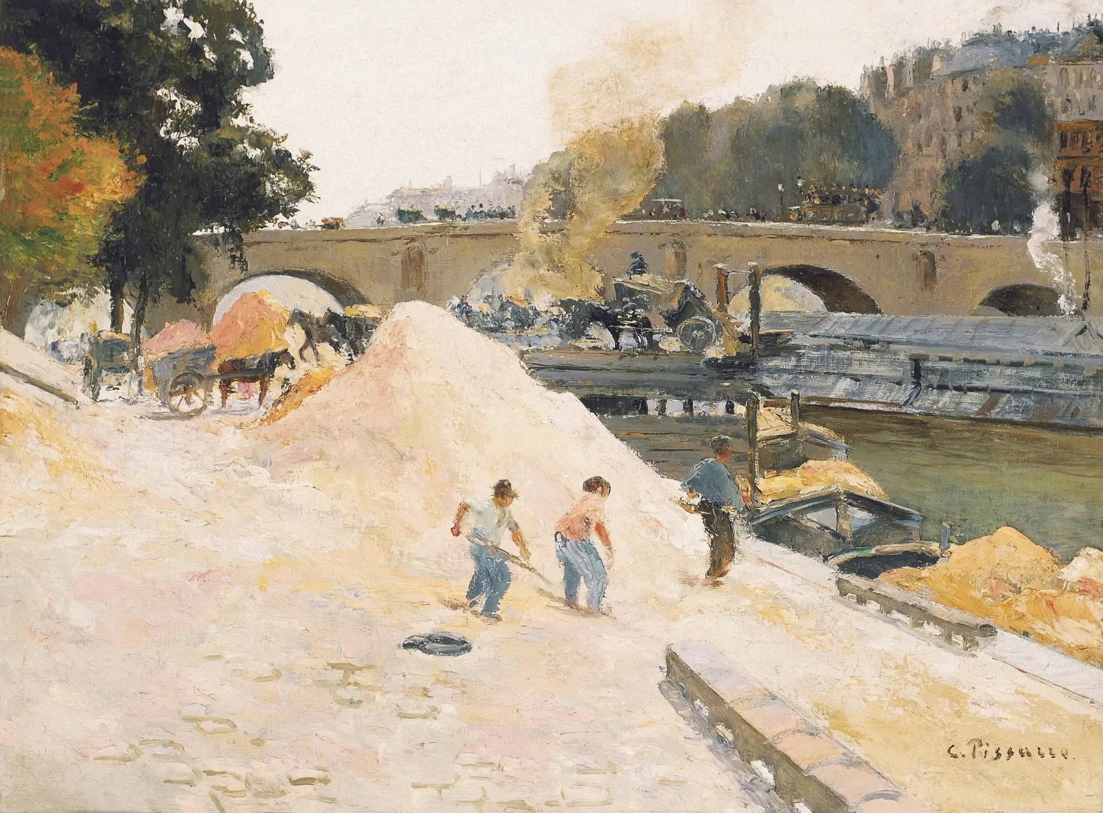 Le Pont-Marie vu depuis le quai d'Anjou, Camille Pissarro