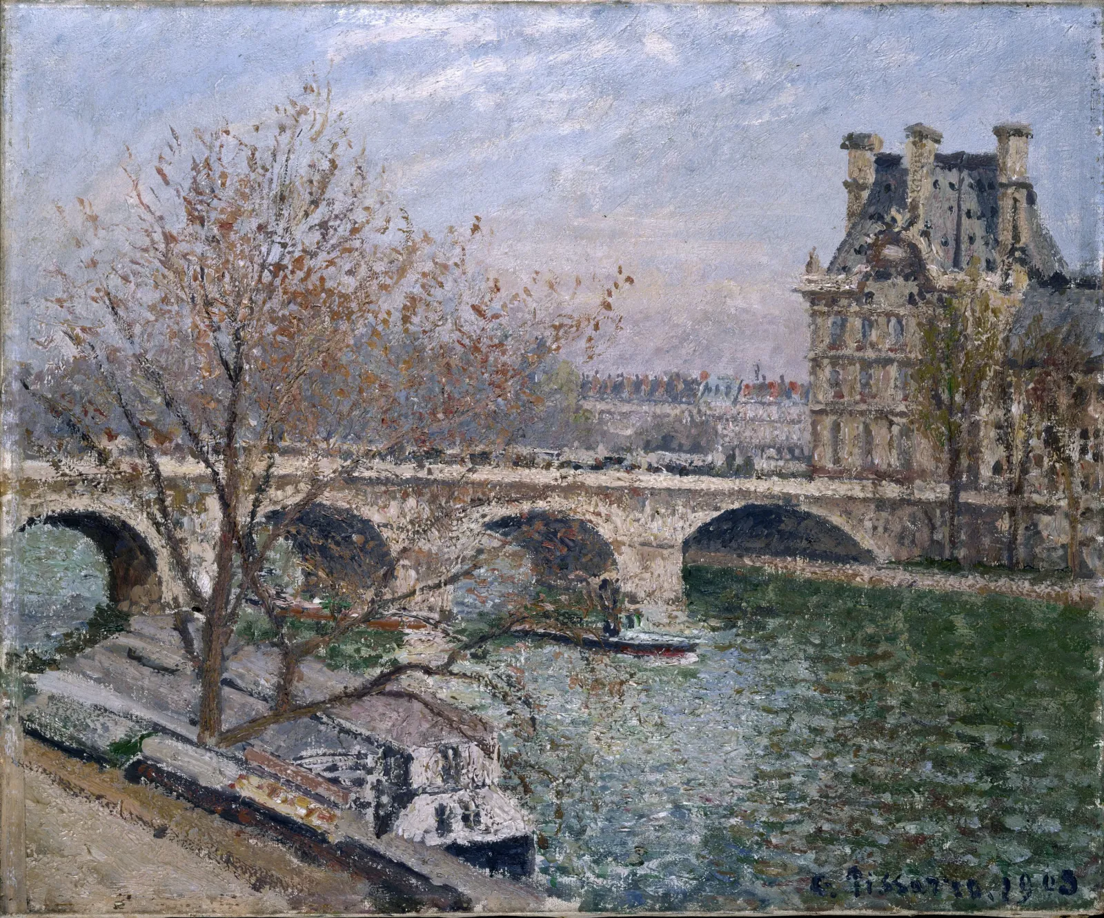 Le Pont Royal et le Pavillon de Flore, Matin, Soleil, Camille Pissarro