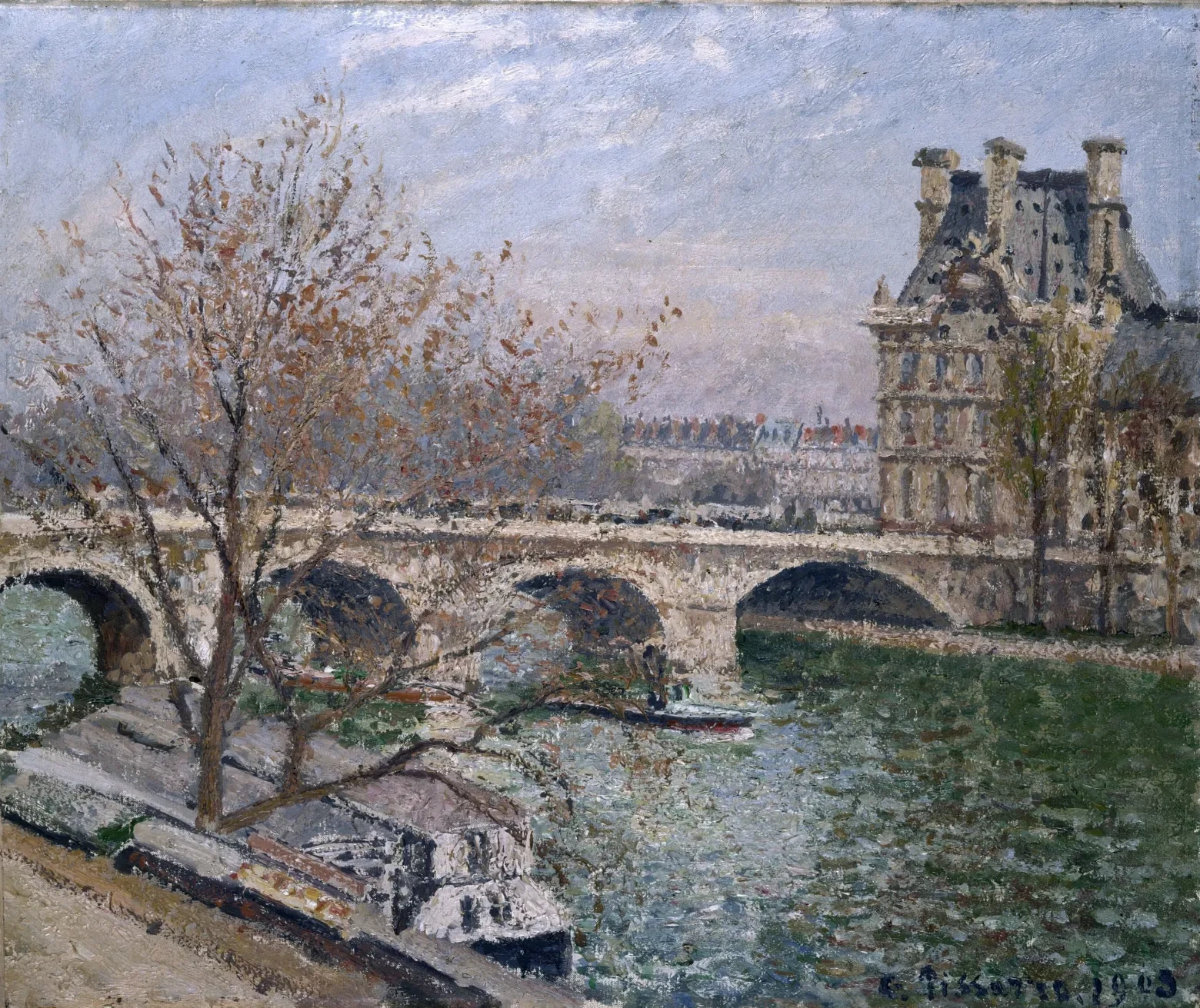 Le Pont Royal et le Pavillon de Flore, Matin, Soleil, Camille Pissarro
