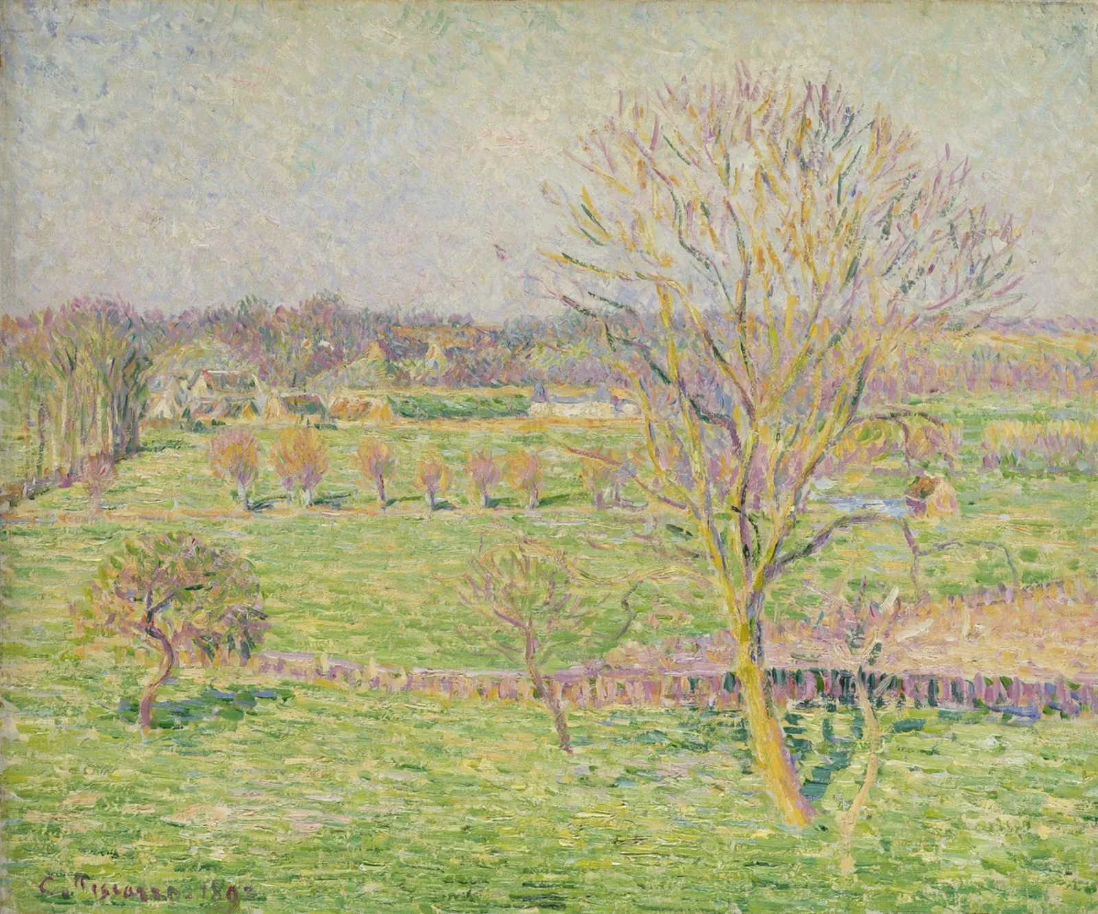 Le pré et le grand noyer, printemps, Eragny, Camille Pissarro