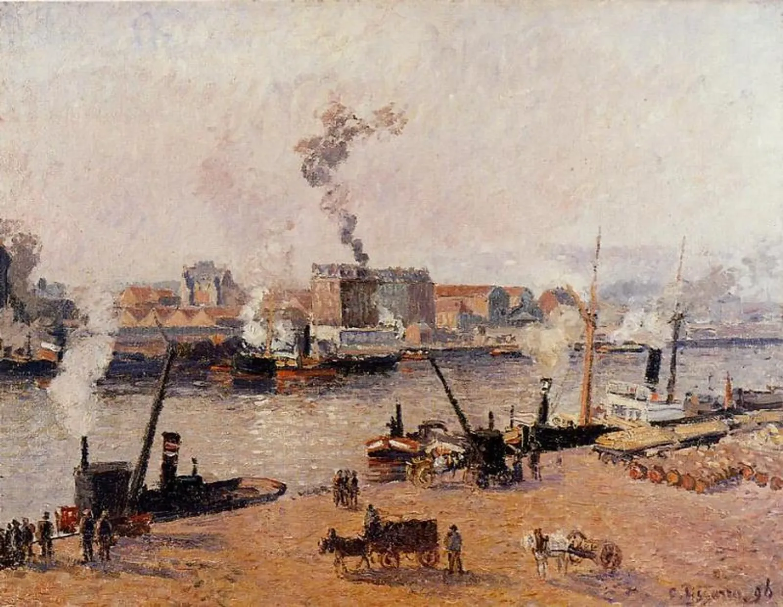 Matin brumeux, Rouen, Camille Pissarro