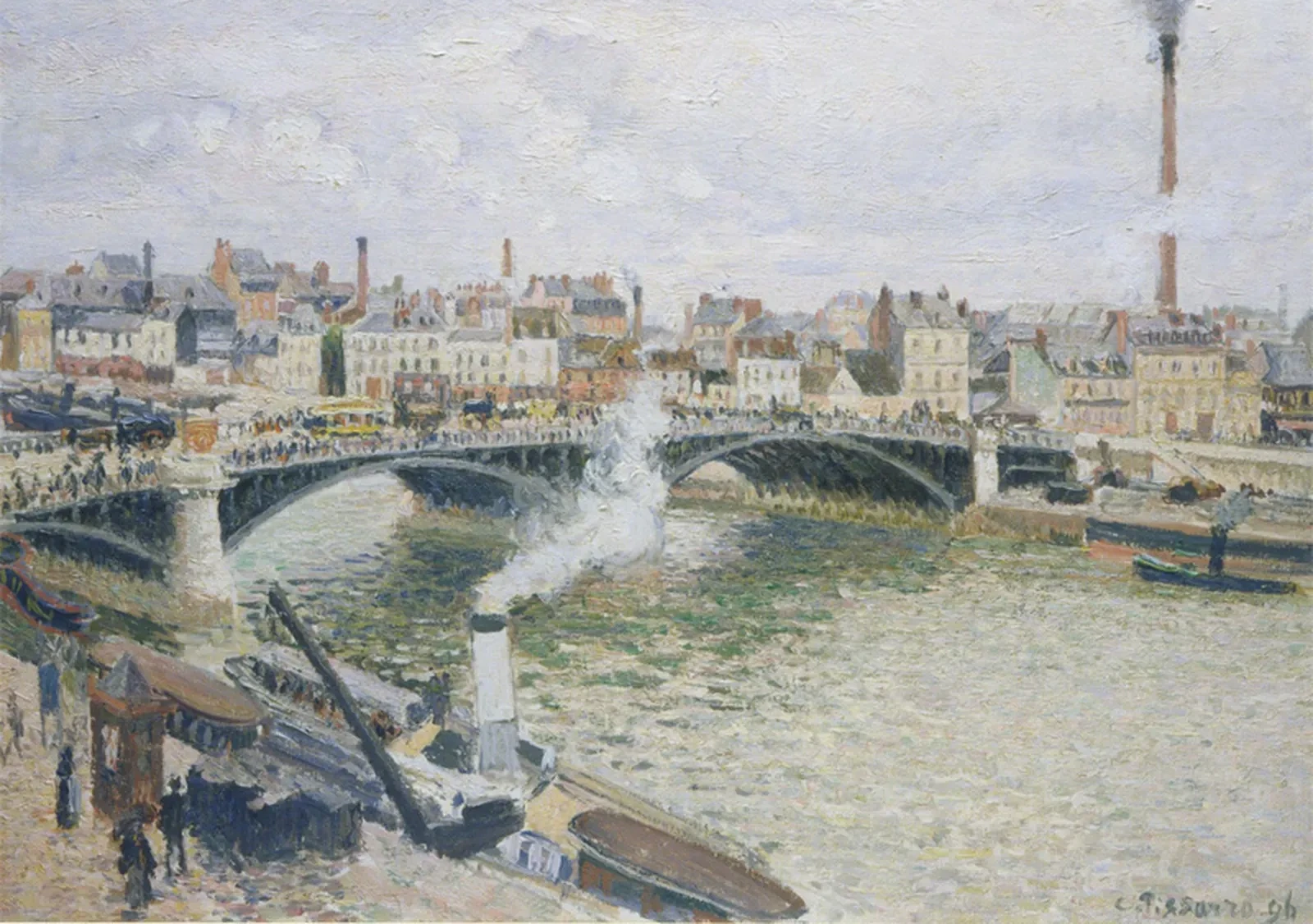 Matin, temps gris, Rouen, Camille Pissarro