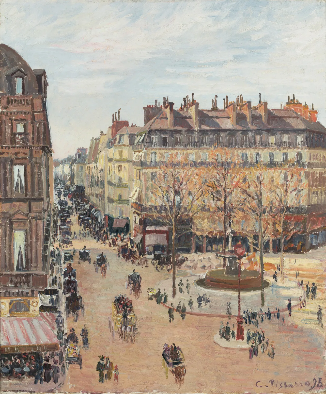 Paris, Rue Saint-Honoré, Sun Effect, Afternoon, Camille Pissarro