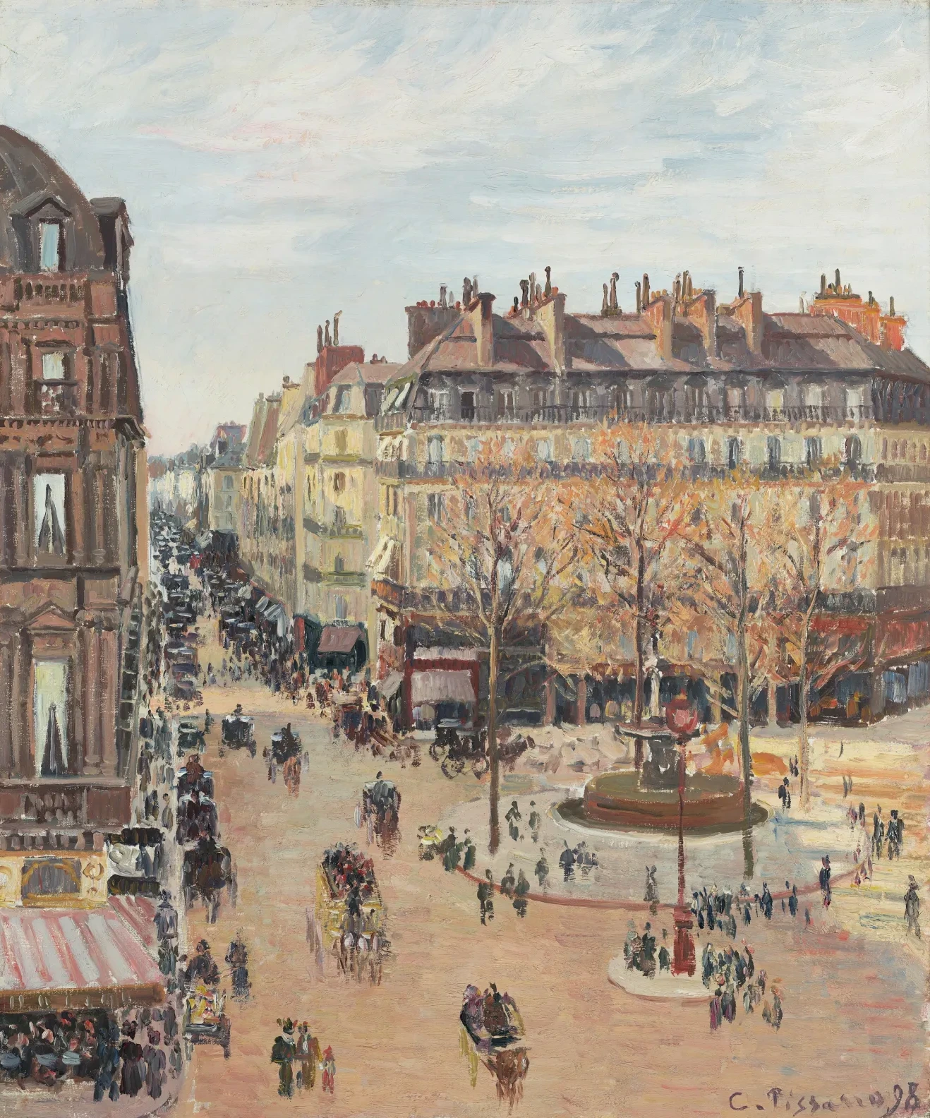 Paris, Rue Saint-Honoré, Sun Effect, Afternoon, Camille Pissarro