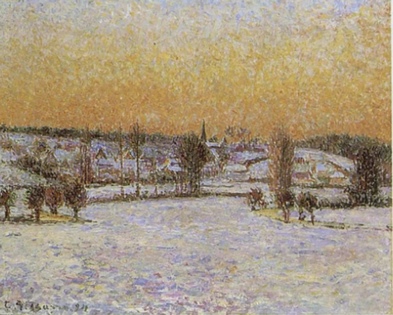 Paysage d'hiver, Éragny, Soir, Camille Pissarro