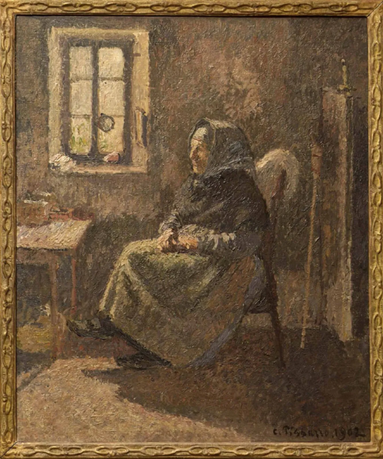 Paysanne assise. Intérieur à Moret, Camille Pissarro