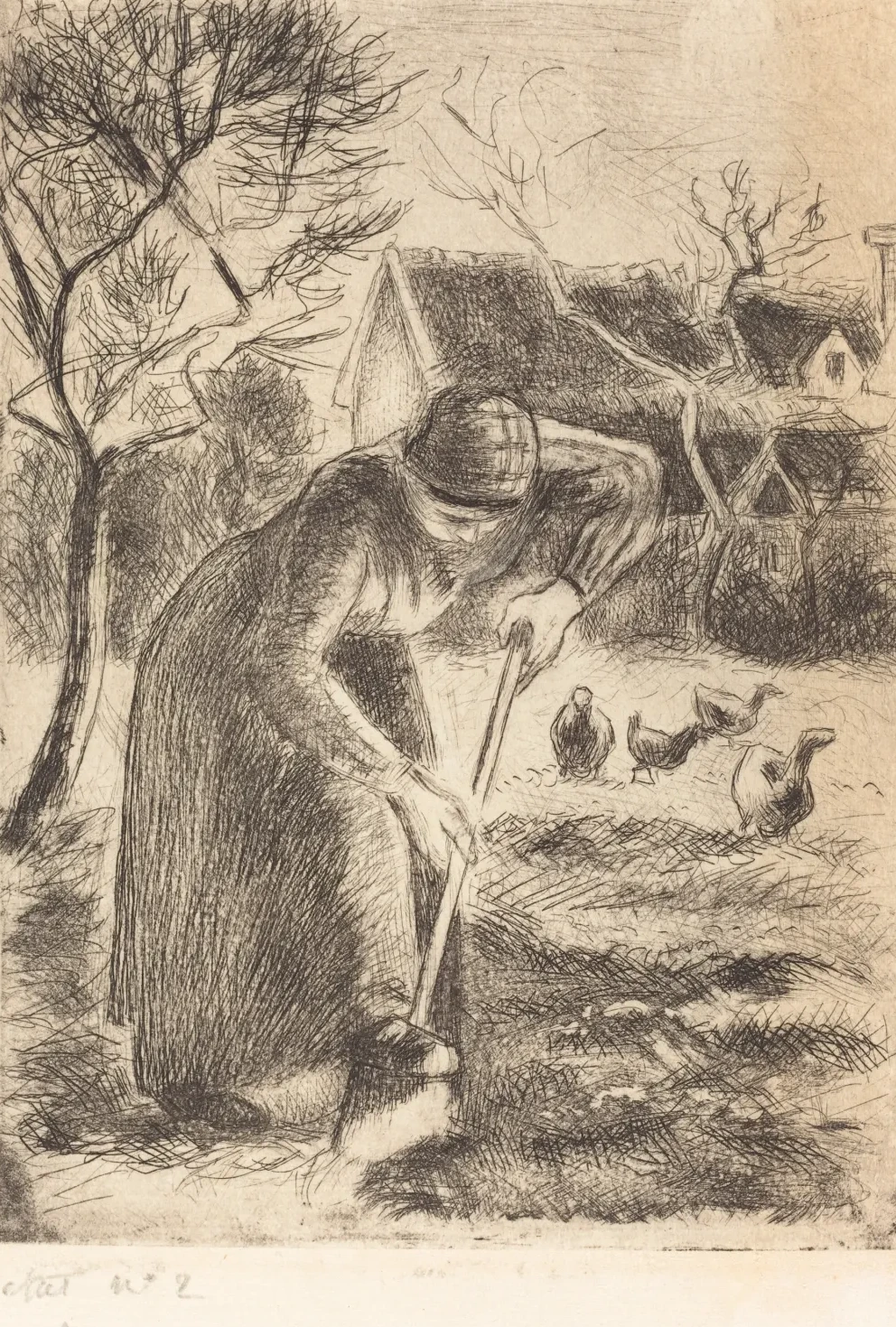 Paysanne bêchant (Peasant Laboring), Camille Pissarro