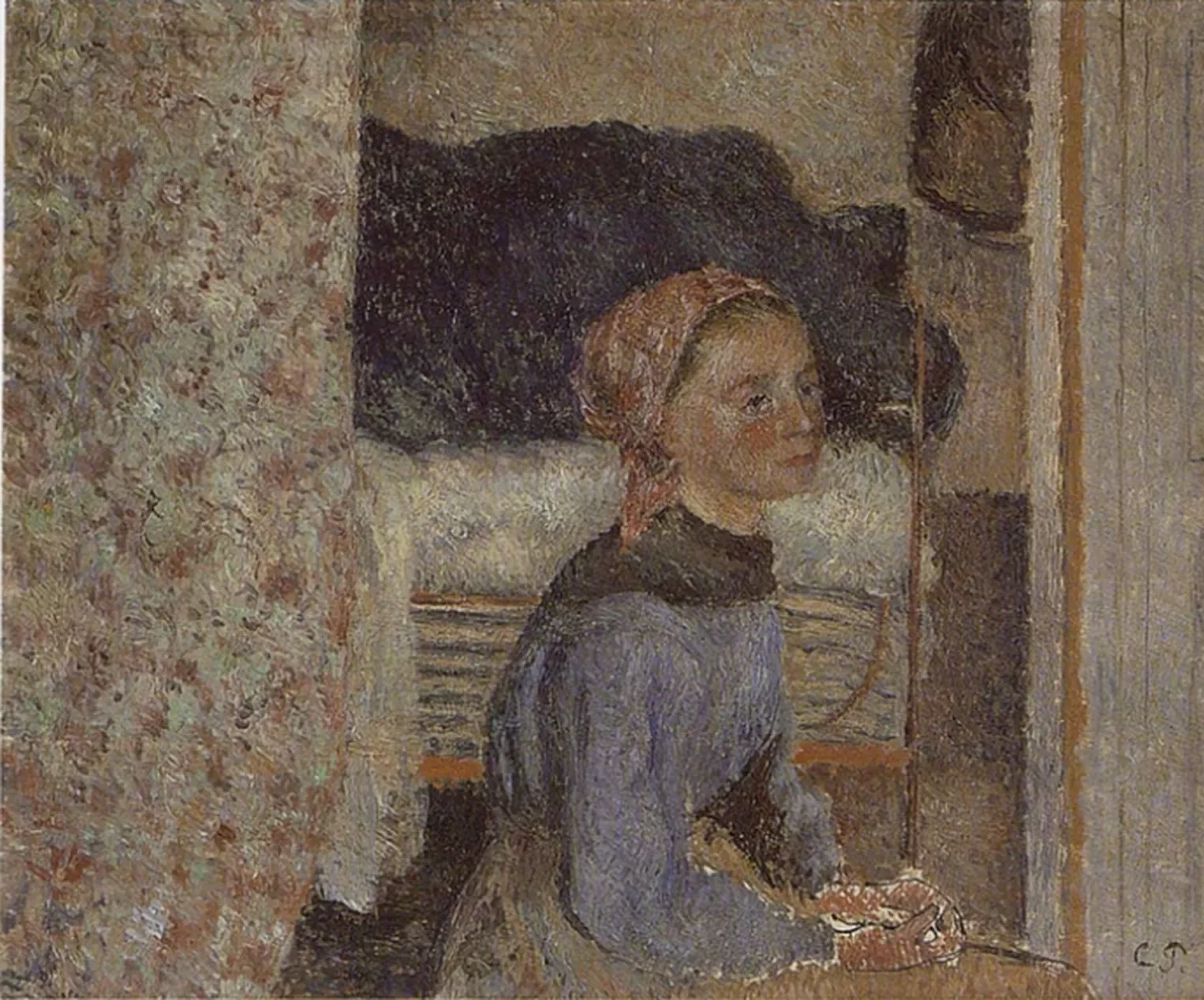 Paysanne, intérieur, Camille Pissarro