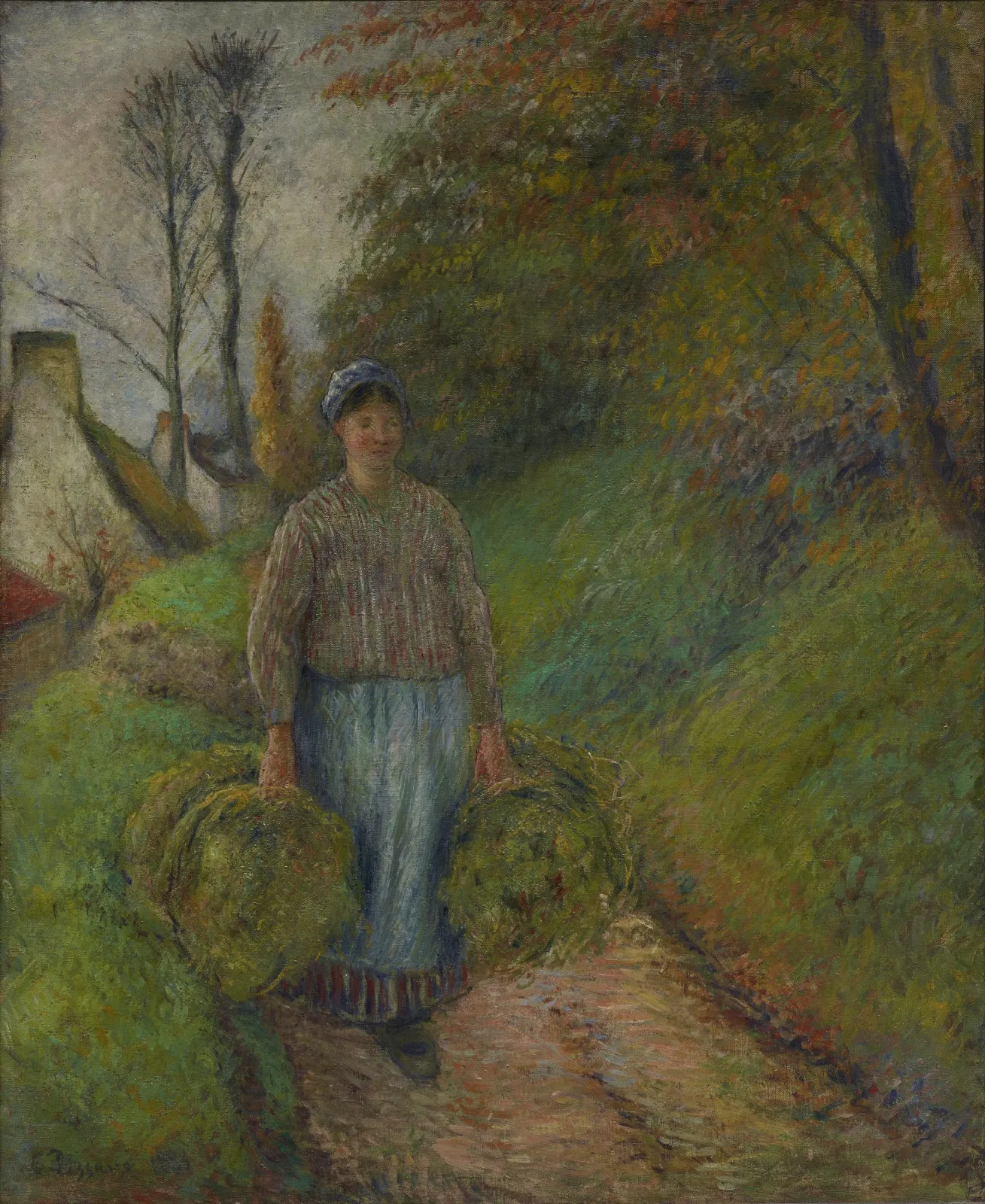 Paysanne portant deux balles de foin, Camille Pissarro