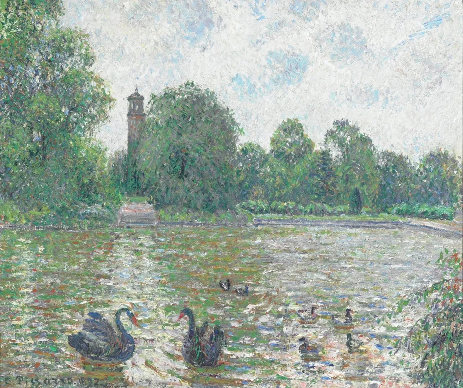 Pièce d'eau à Kew, Londres, Camille Pissarro