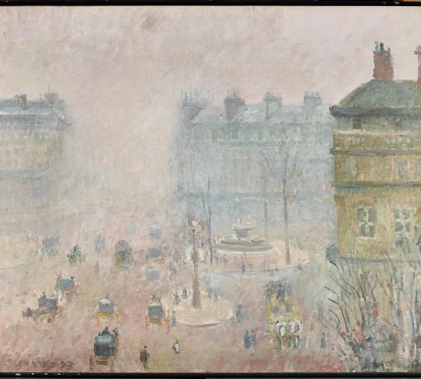 Place du Théâtre-Francais and Avenue de l'Opéra, Fog, Camille Pissarro