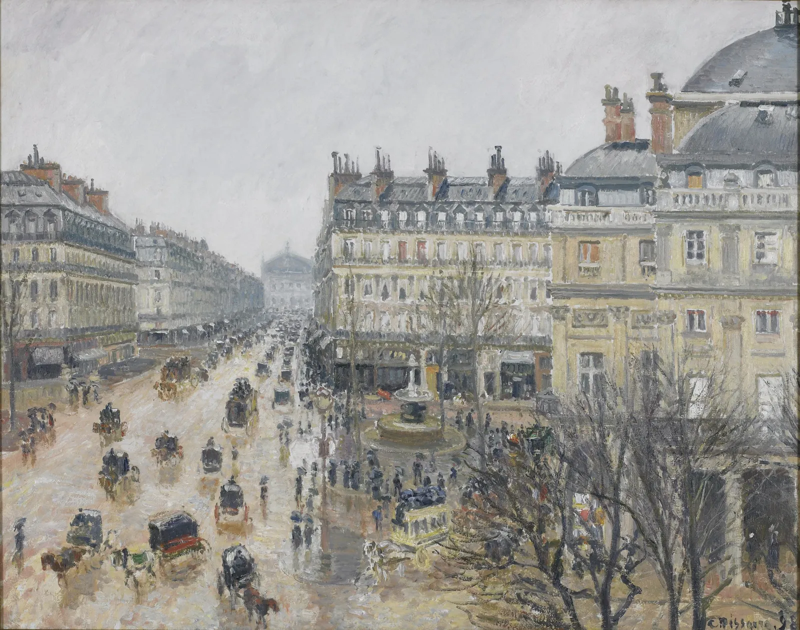 Place du Théâtre Français : effet de pluie, Camille Pissarro