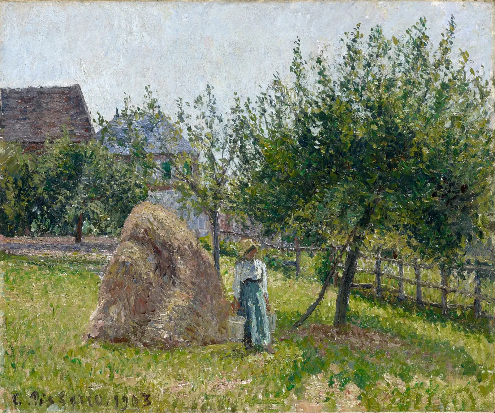 Pommier et meule à Eragny, matinée de soleil, Camille Pissarro