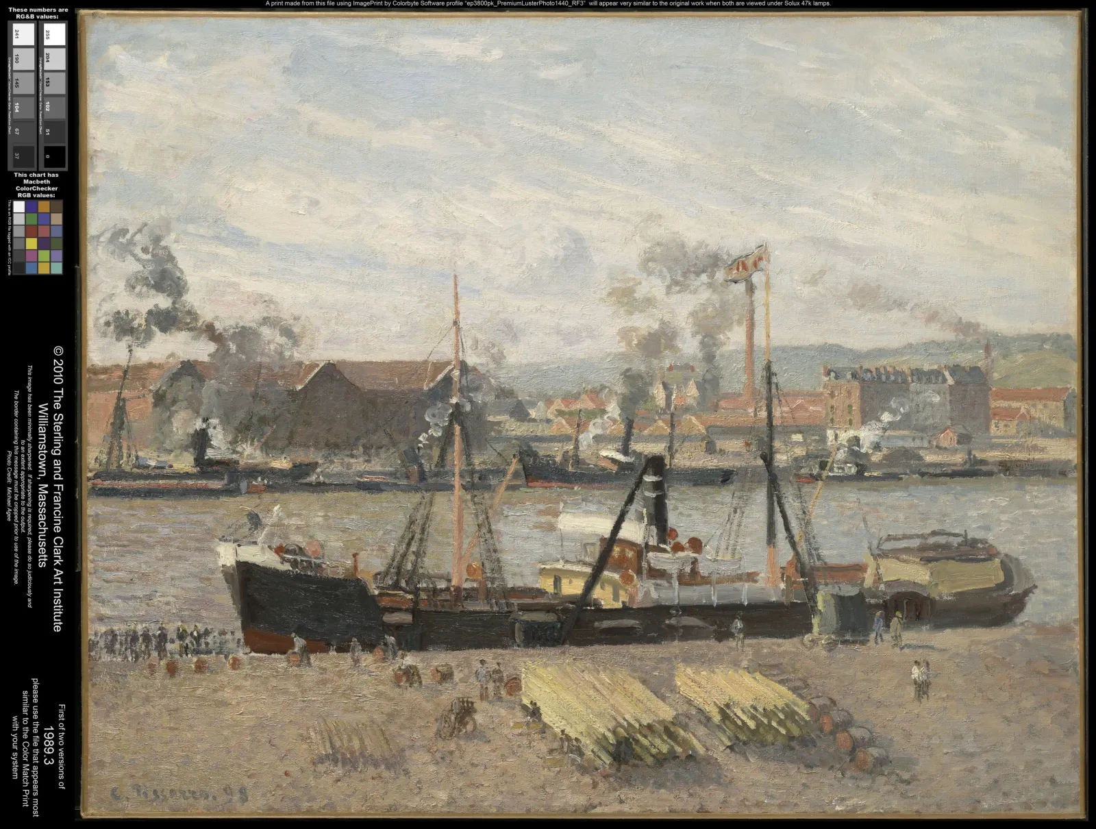 Port of Rouen, Unloading Wood, Camille Pissarro