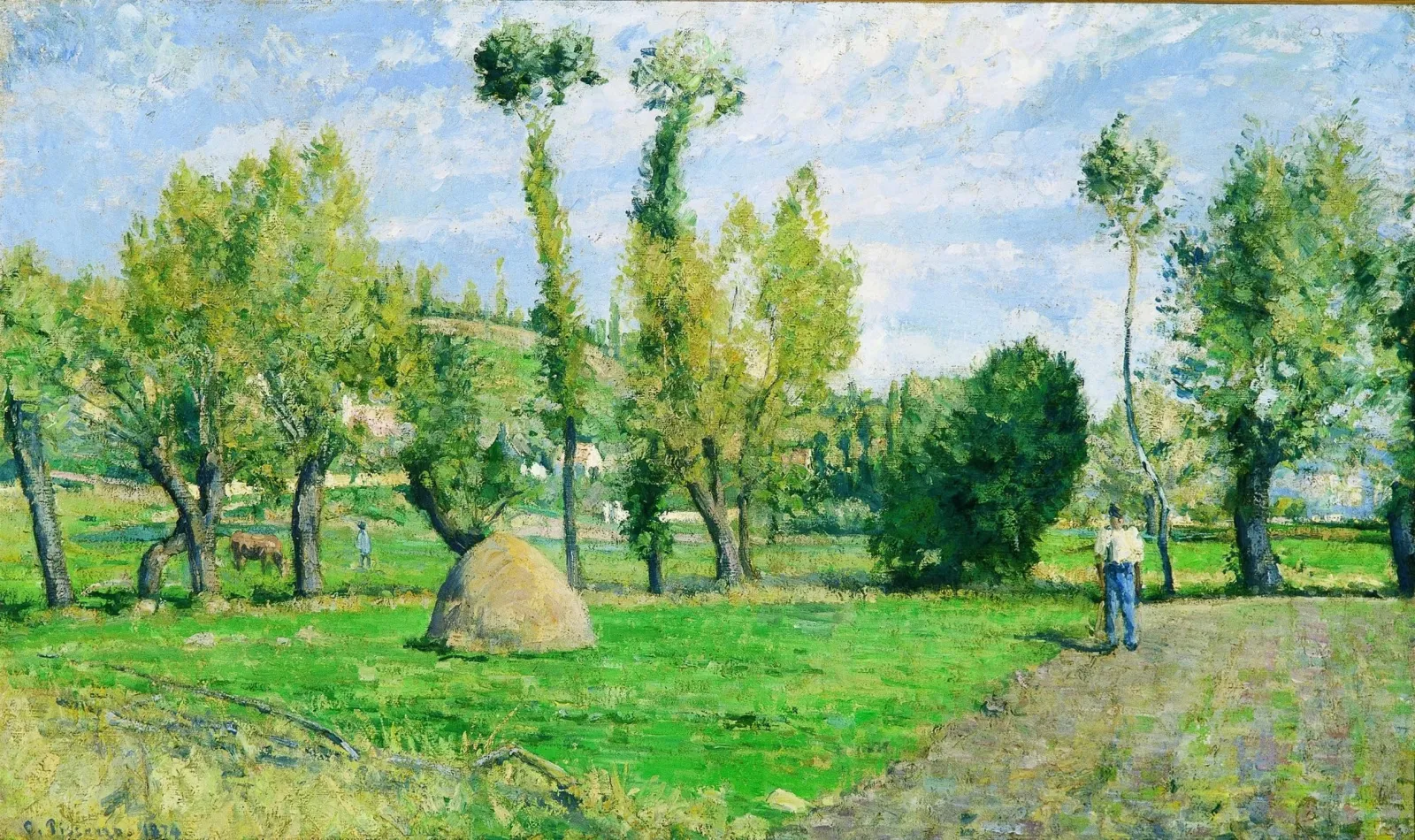Prairies du Valhermeil près de Pontoise, Camille Pissarro