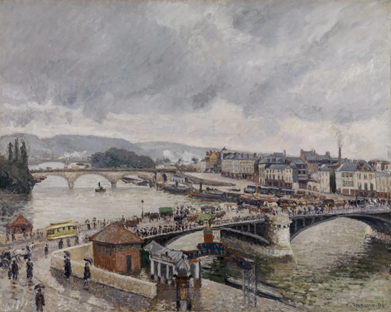 Rouen. Les ponts Boieldieu et Corneille, effet de pluie, Camille Pissarro